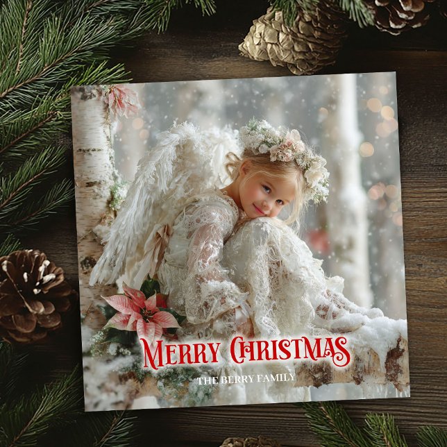 Vintage angel download Christmas classic greeting Holiday Card (Vintage angel download Christmas classic greeting)