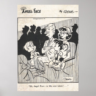 Vintage Angel Face Comic "Is this seat taken?" Poster