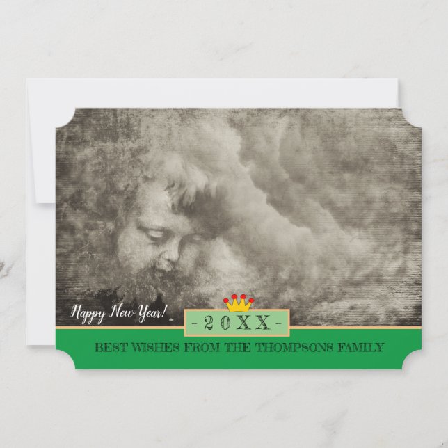 Vintage Angel & Happy New Year! Card /20XX (Front)