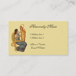 Vintage Angel & Harp Business Card