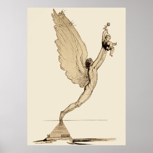 Vintage Angel Illustration Poster