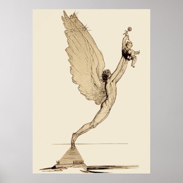 Vintage Angel Illustration Poster (Front)