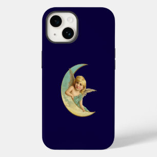 Vintage Angel in Crescent Moon iPhone Case