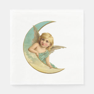 Vintage Angel in Crescent Moon Napkins