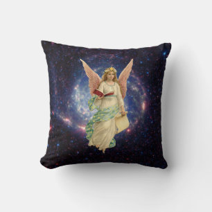 Vintage Angel in Heaven Throw Pillow