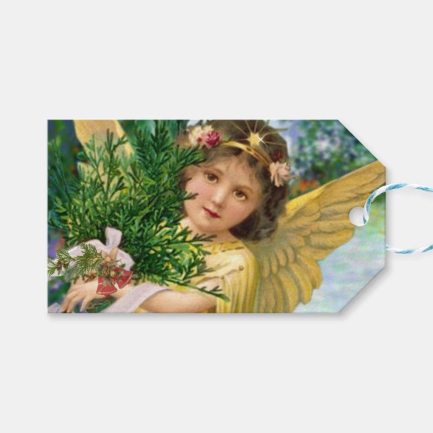 Vintage Angel In The Snow Christmas Gift Tags
