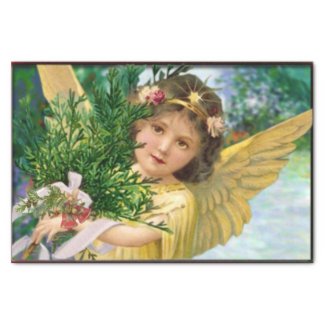 Vintage Angel In The Snow Christmas Tissue Paper