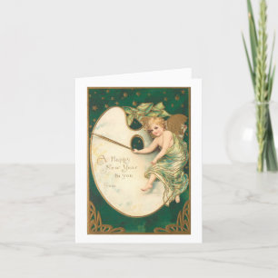 Vintage Angel New Year Holiday Card