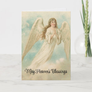 Vintage Angel Praying Birthday Card