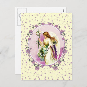 Vintage Angel Religious Easter Holiday Postcard