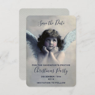 Vintage Angel Retro Christmas Party Invitation