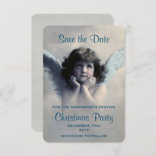 Vintage Angel Retro Christmas Party Invitation