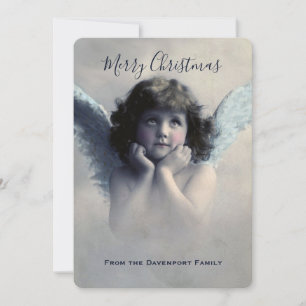 Vintage Angel Retro Merry Christmas Holiday Card