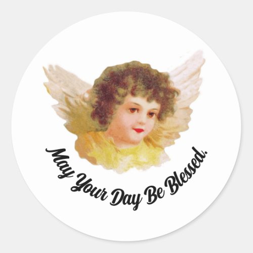 Vintage Angel Round Sticker