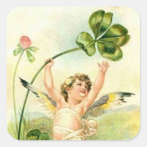 Vintage Angel  Shamrock _ Sticker