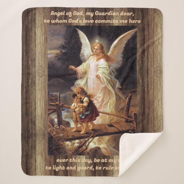 Vintage Angel Sherpa Blanket (Front)