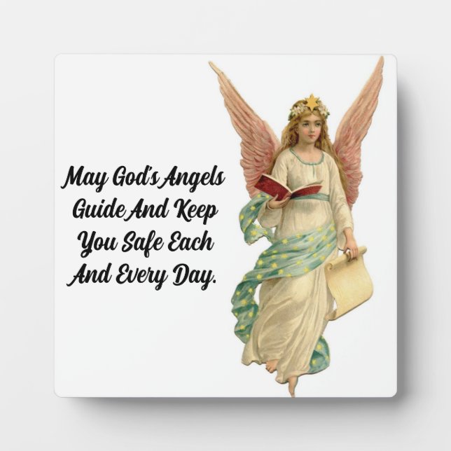 Vintage Angel Tabletop Plaque with Easel (Front)