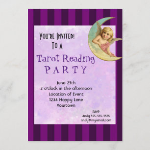 Vintage Angel Tarot Reading Party Invitation