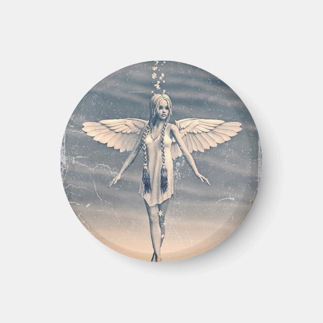 Vintage Angel under the Rainbow Magnet (Front)