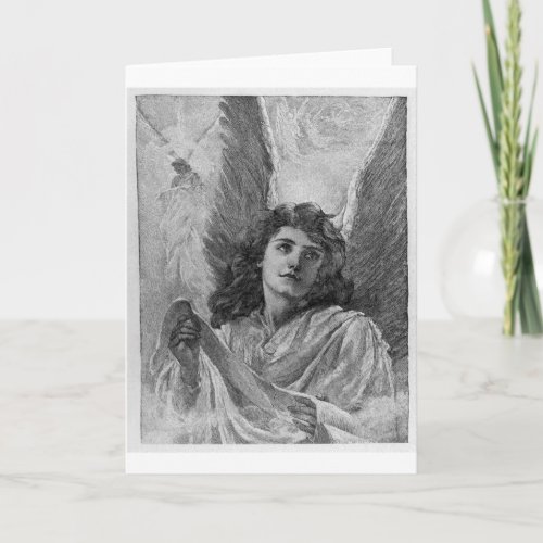 Vintage Angel Victorian Christmas Art Holiday Card