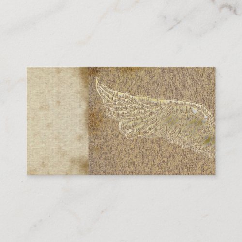 vintage angel wings grunge brown business cards