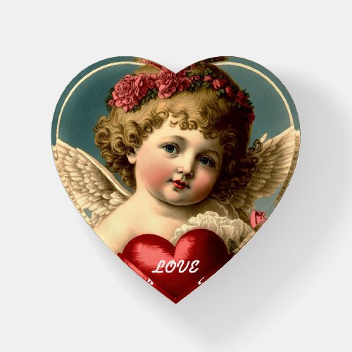 Vintage Angel With Heart Paperweight