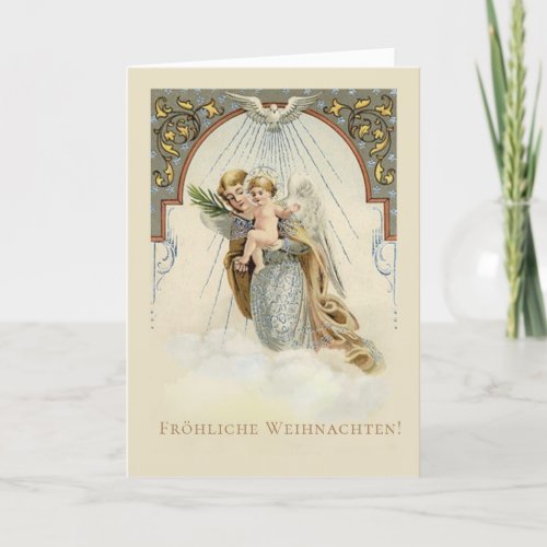 Vintage Angel with Jesus German Christmas Holiday Card