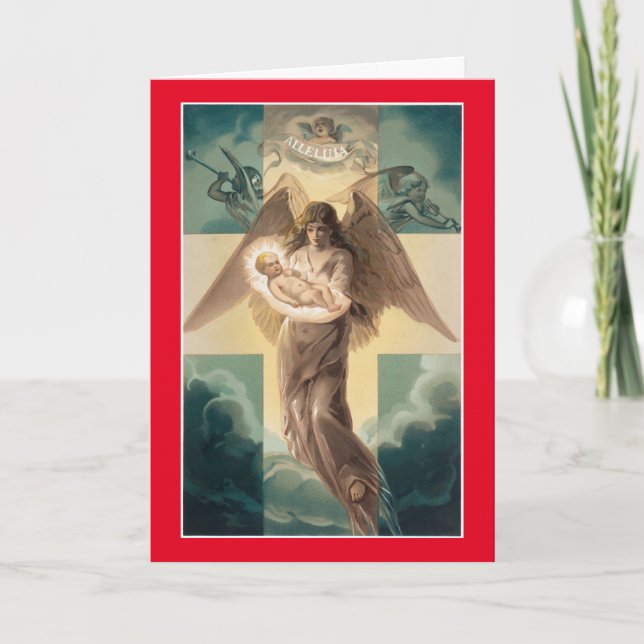 Vintage Angel With Jesus Holiday Card (Front)