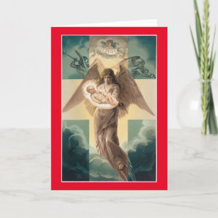 Vintage Angel With Jesus Holiday Card