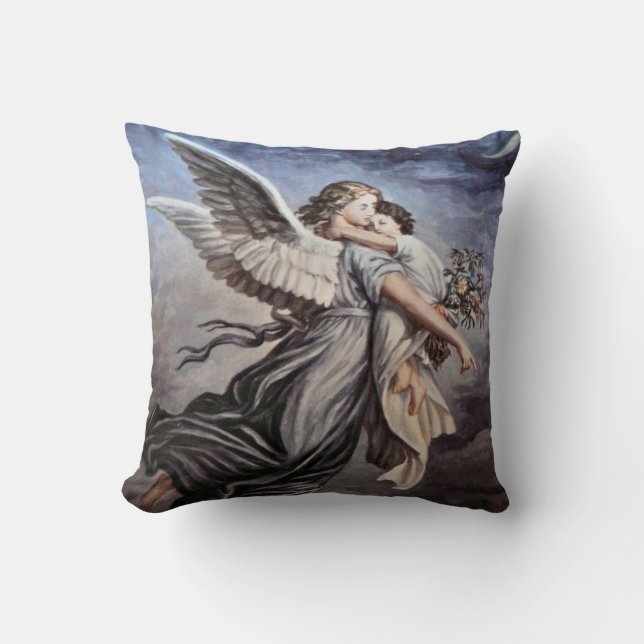 Vintage angelic figures Throw Pillow (Front)