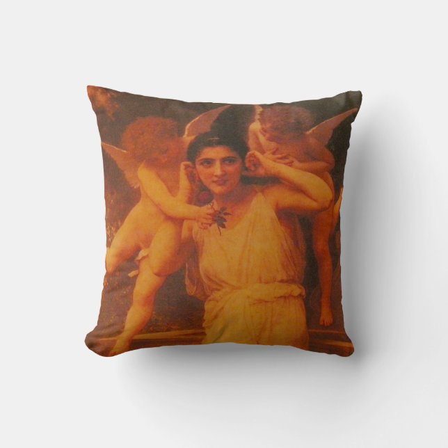 Vintage angelic figures Throw Pillow (Front)