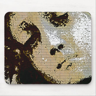 Vintage Angelic Statue Face Grunge Mouse Pad