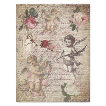 Vintage Angels And Roses Tissue Paper by paesaggi at Zazzle