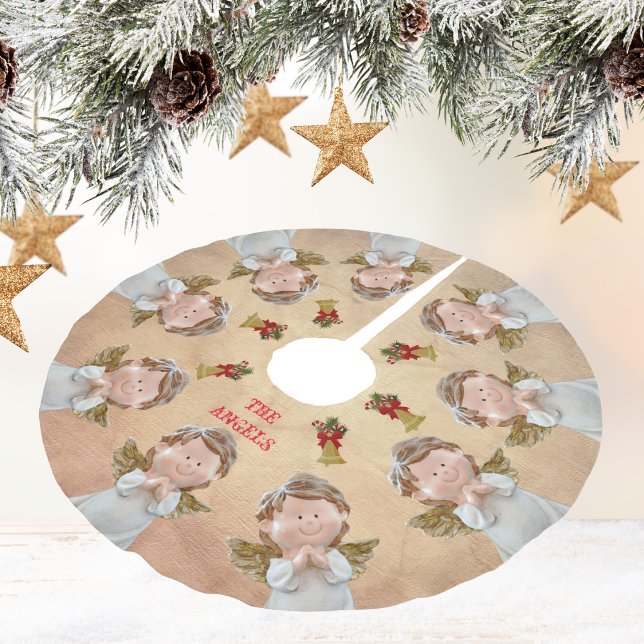 Vintage Angels Christmas Festive Brushed Polyester Tree Skirt (Vintage Angels Christmas Festive Brushed Polyester Tree Skirt)