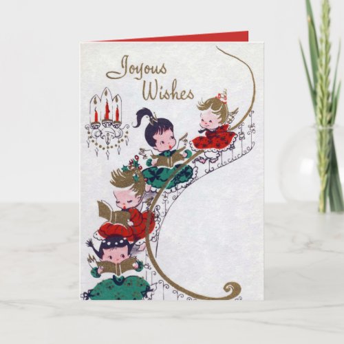 Vintage Angels Christmas retro add message card