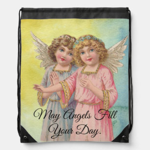 Vintage Angels Drawstring Backpack