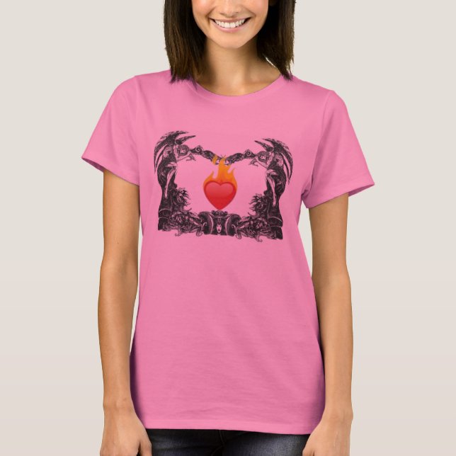Vintage Angels Flaming Heart Tee (Front)