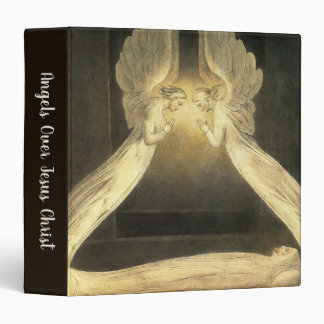 Vintage Angels Hovering Over Jesus Christ 3 Ring Binder