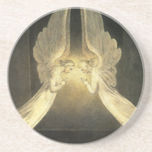Vintage Angels Hovering Over Jesus Christ Drink Coaster