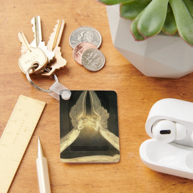 Vintage Angels Hovering Over Jesus Christ Keychain (Desk)