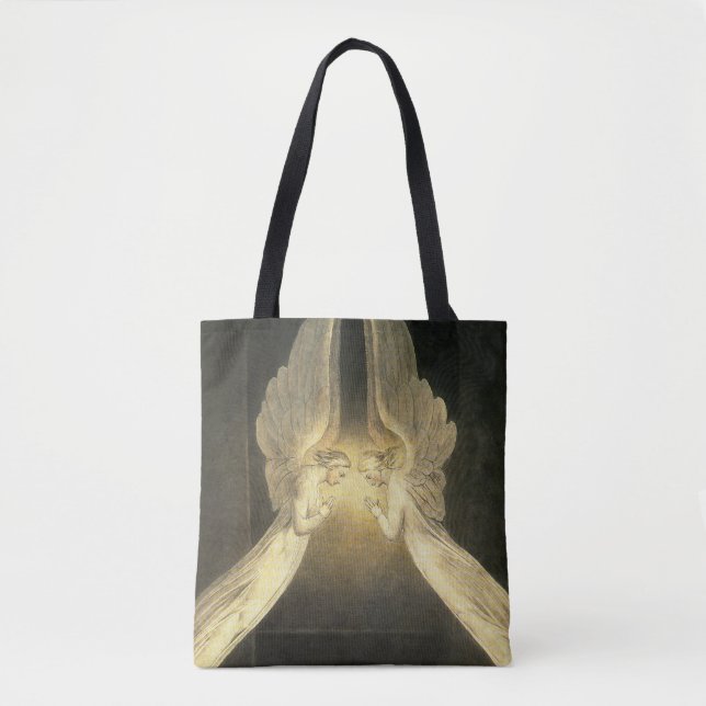 Vintage Angels Hovering Over Jesus Christ Tote Bag (Front)