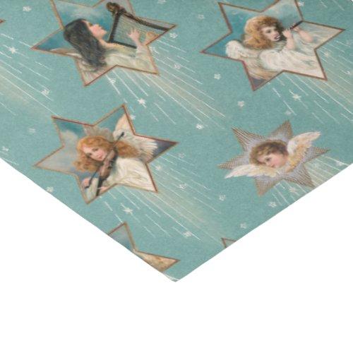 Vintage Angels in Stars with Musical Instruments Tissue Paper