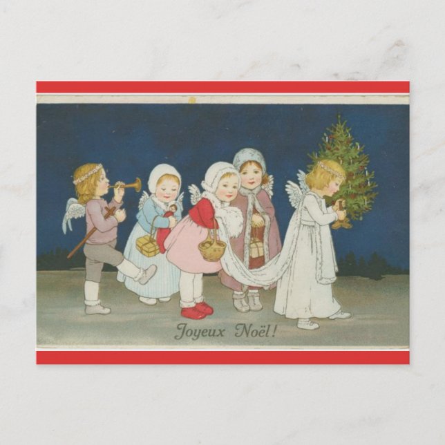 Vintage Angels Joyeux Noel Postcard (Front)