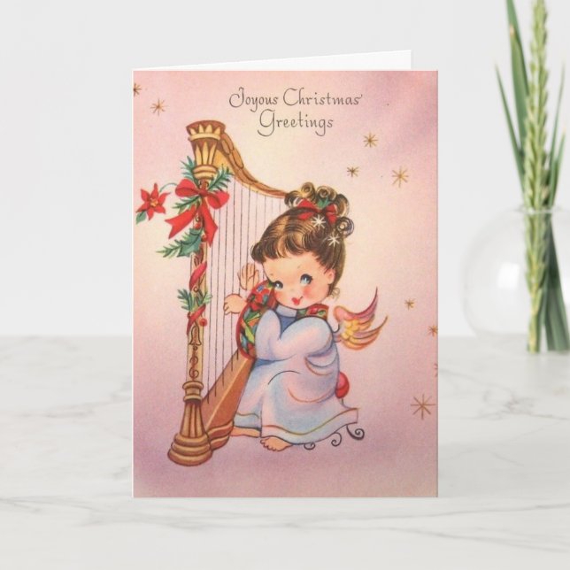 Vintage - Angel's Joyous Christmas Greeting, Card (Front)