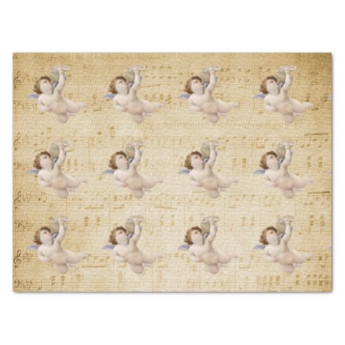 Vintage Angels Musical Notes Sheet Tissue Paper