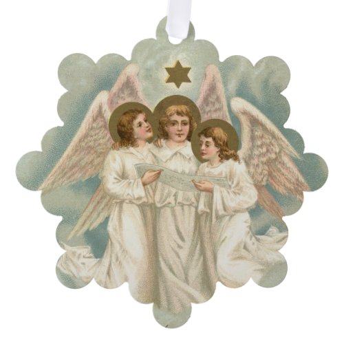 Vintage Angels Paper Ornament Card