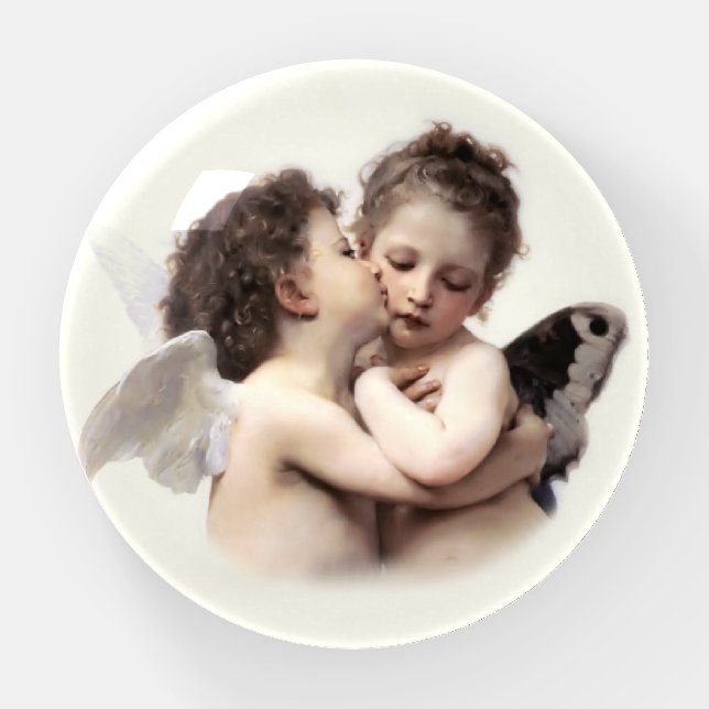 Vintage Angels Romantic First Kiss Paperweight (Front)