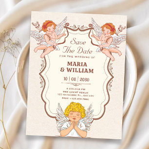 Vintage angels save the date