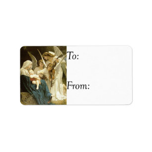 Vintage Angels Serenading Mary Gift Tag