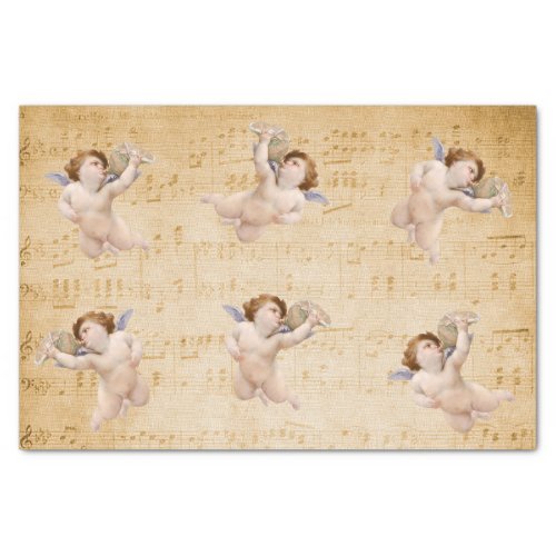 Vintage Angels Sheet Music Notes Tissue Paper